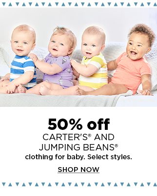 50% off carter's and jumping beans clothing for baby. shop now.
