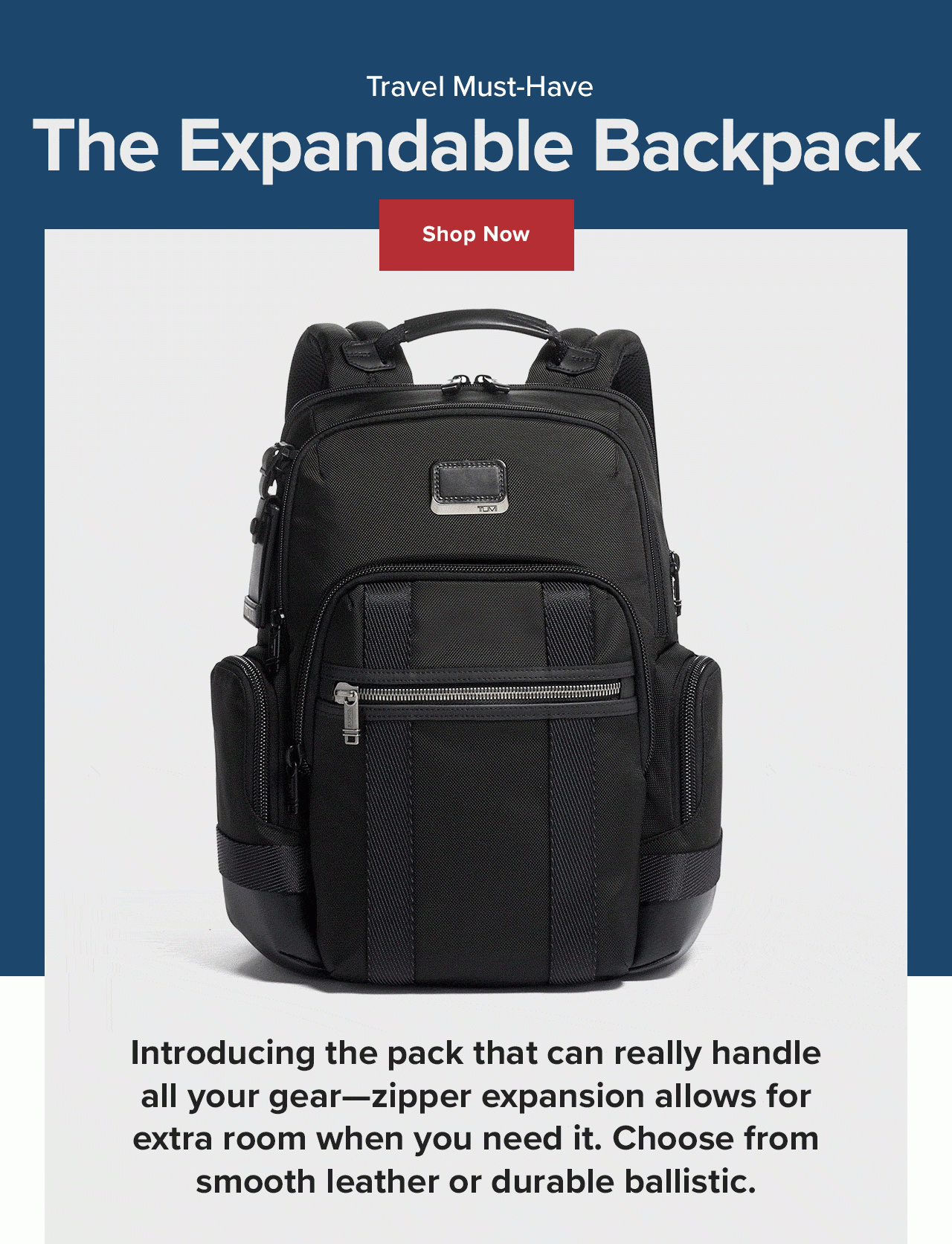 tumi expandable backpack