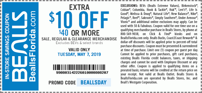 $10 Off $40 or More | Code BEALLSDAY | Get Coupon