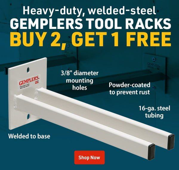 Heavy-duty, welded-steel Gemplers Tool Racks: Buy 2, get 1 FREE. Shop Now