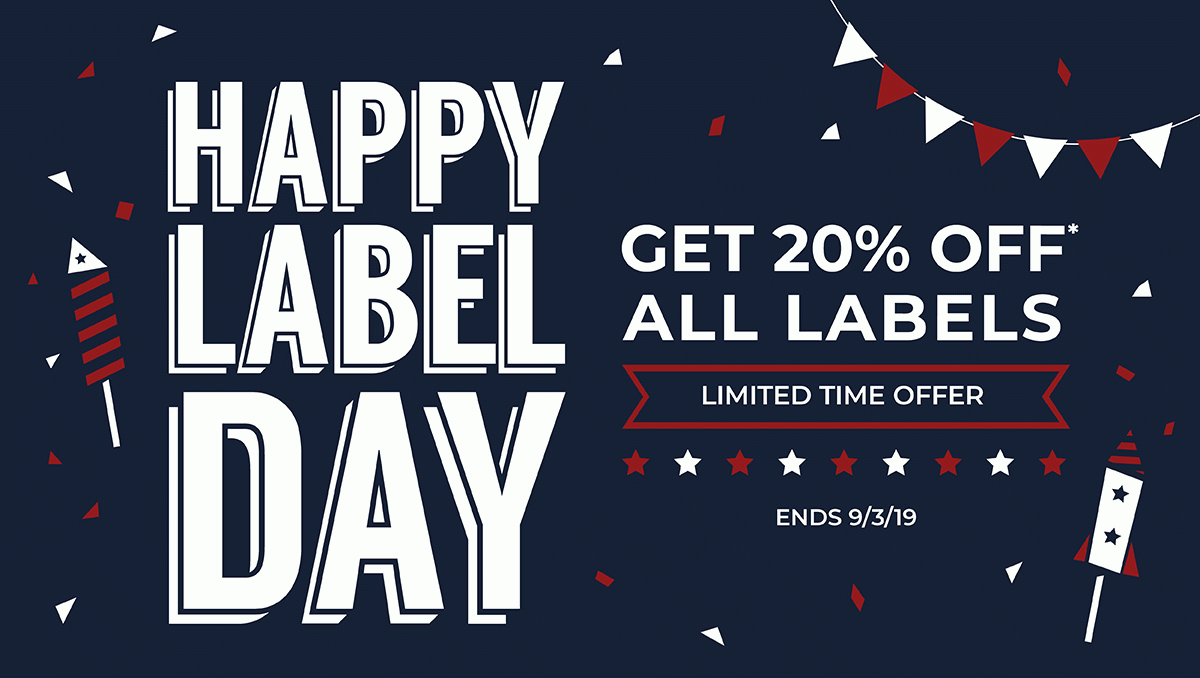ENDS SOON: 20% OFF ALL LABELS - Happy Label Day!