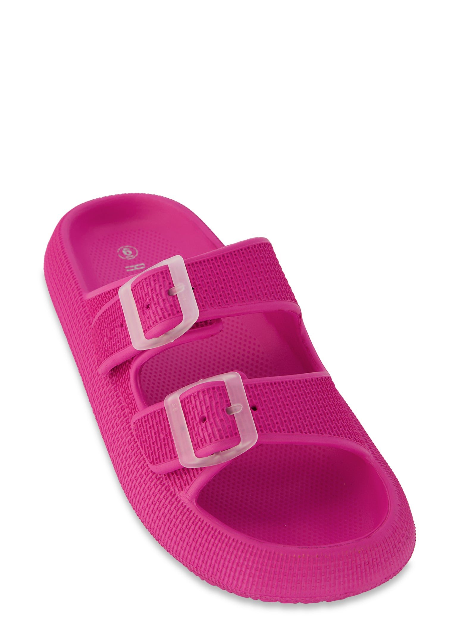 Double Buckle Band Slide Sandals