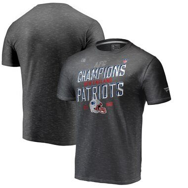 New England Patriots NFL Pro Line by Fanatics Branded 2018 AFC Champions Trophy Collection Locker Room T-Shirt - Heather Charcoal
