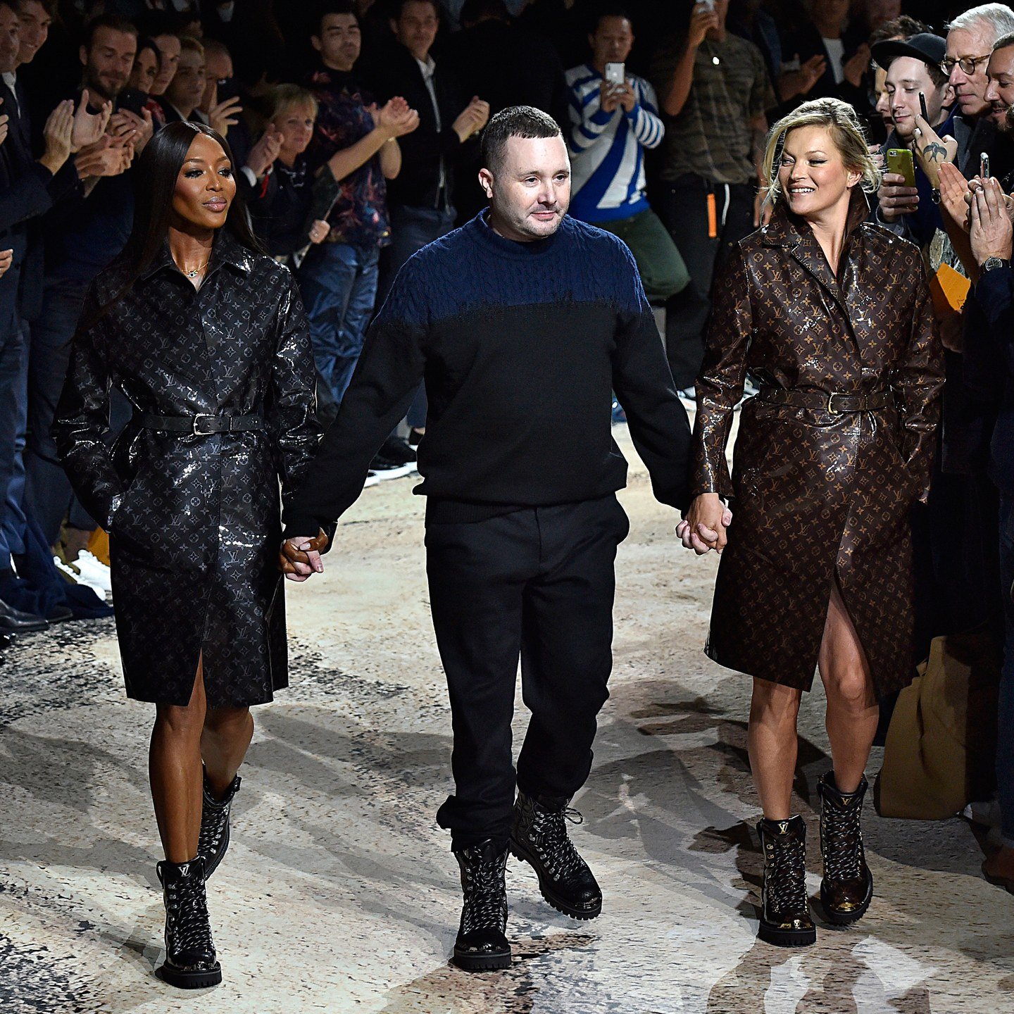 Naomi Campbell, Kim Jones, and Kate Moss