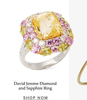 David Jerome Diamond and Sapphire Cluster Ring