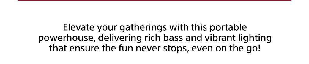 Elevate your gatherings with the portable powerhouse, delivering rich bass and vibrant lighting that ensure the fun never stops, even on the go!