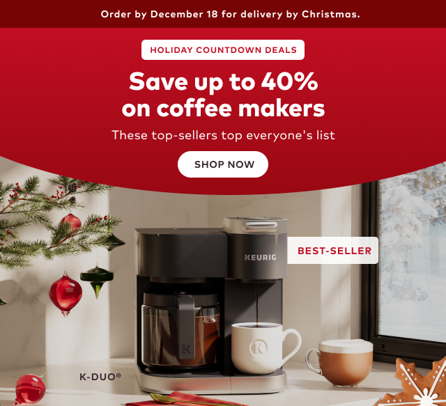 Save up to 40% on coffee makers