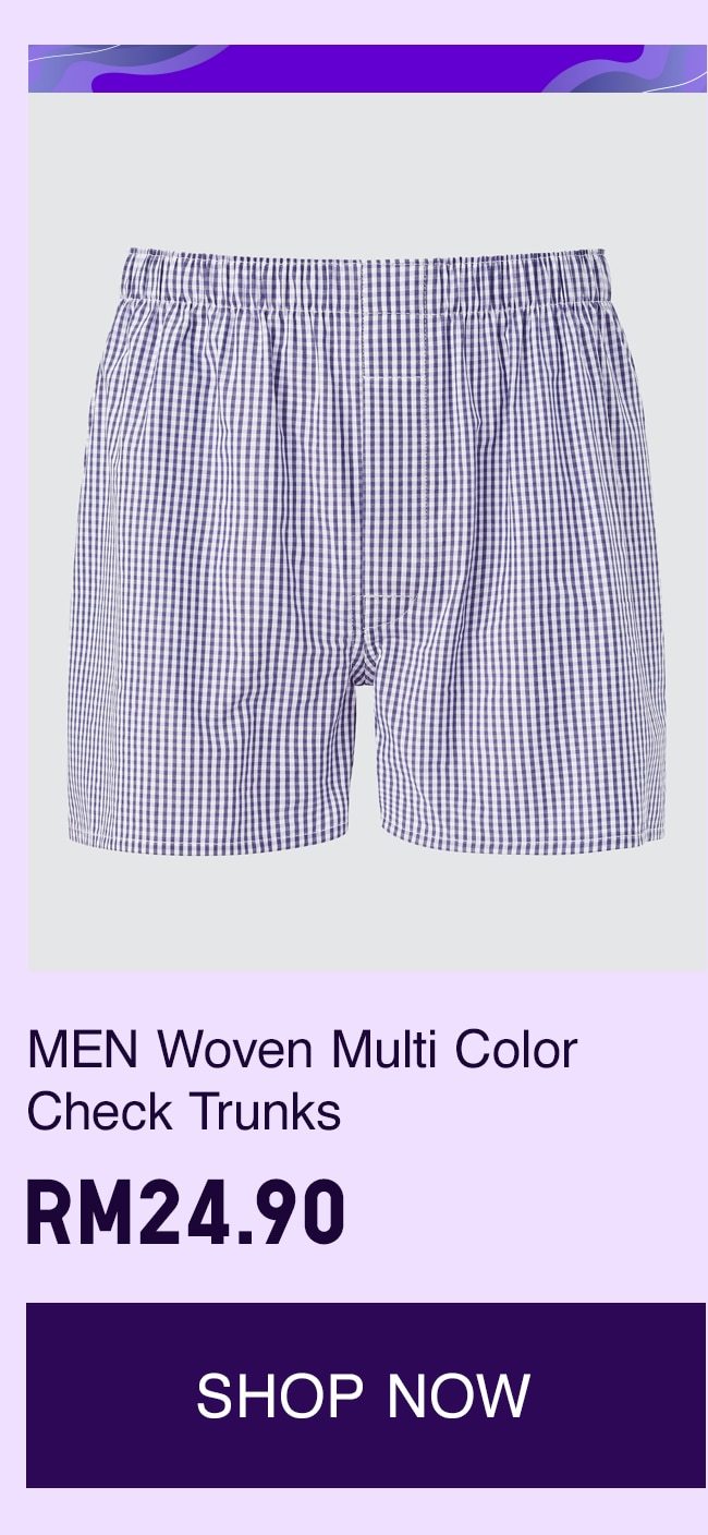 MEN Woven Multi Color Check Trunks