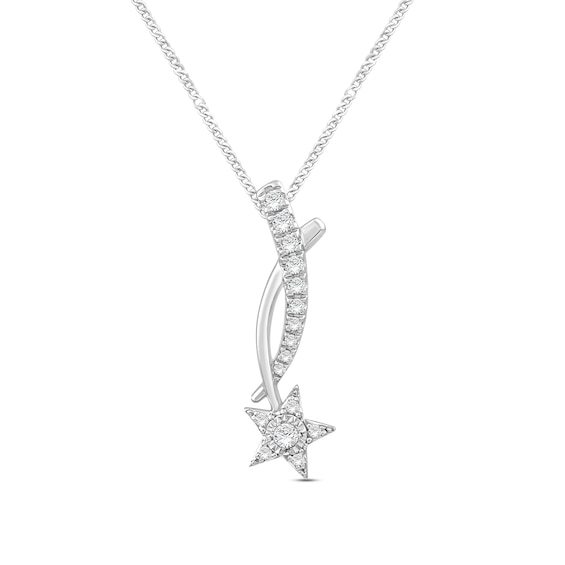 Kay Diamond Star Necklace 1/10 ct tw Round-Cut Sterling Silver 19