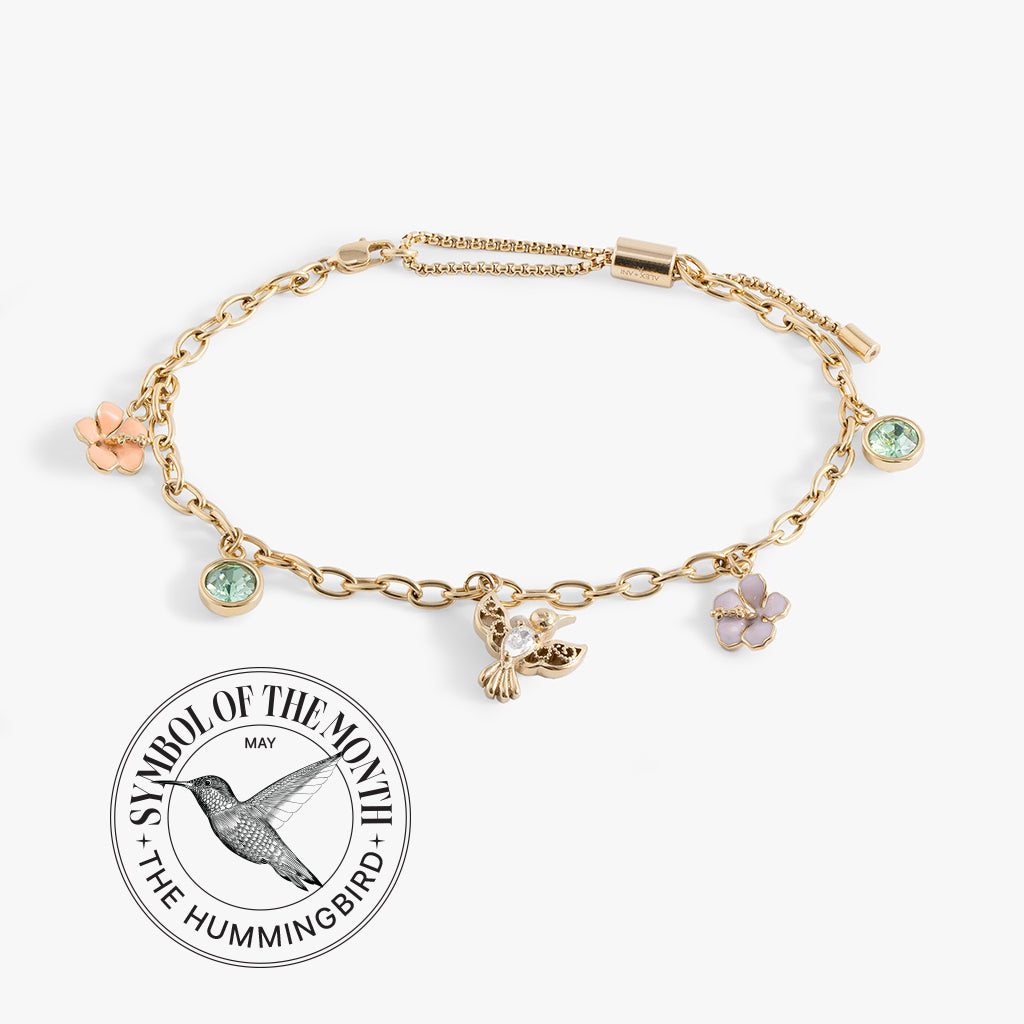 Hummingbird Multicharm Adjustable Anklet