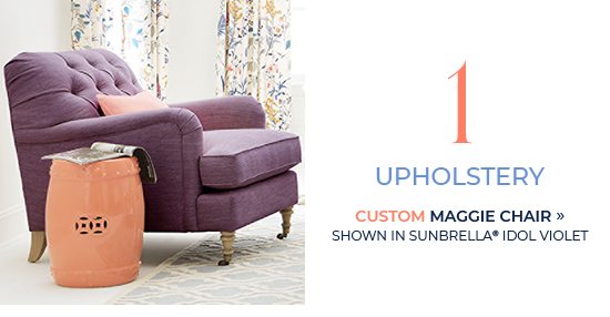 Maggie Chair - Shown in Sunbrella Idol Violet