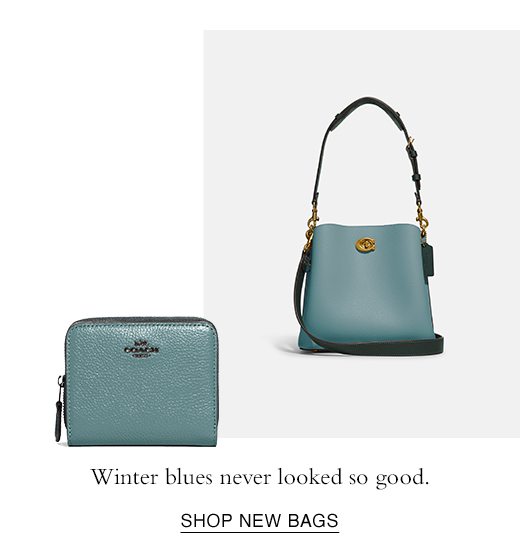 Winter blues never looked so good. SHOP NEW BAGS