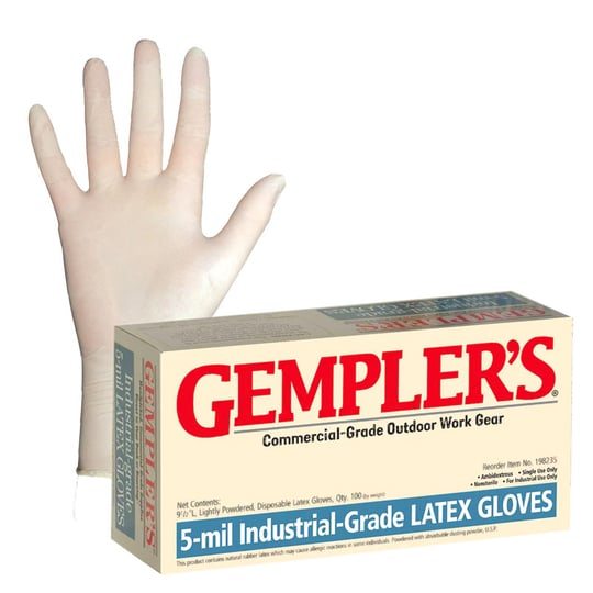 Gemplers 5-mil Powdered Latex Disposable Gloves, Box of 100