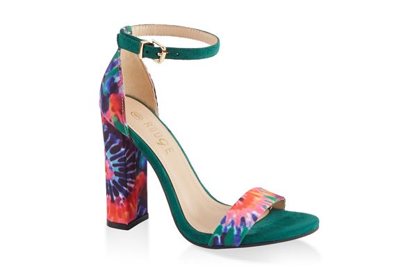 Printed Single Band High Heel Sandals