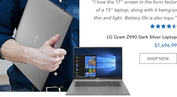 Shop LG Gram Z990 Dark Silver Laptop Computer