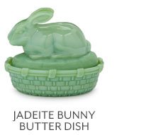 Jadeite Bunny Butter Dish