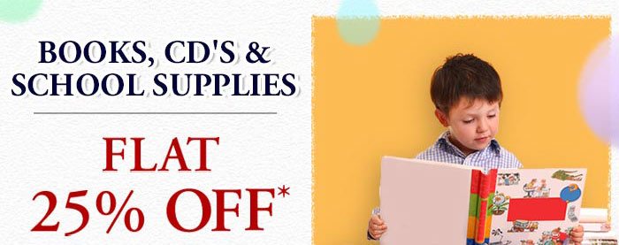 Books, CD's & School Supplies Flat 25% OFF*