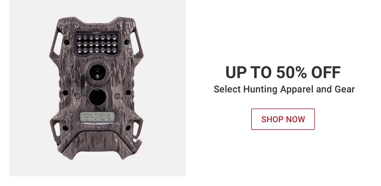 Up to 50% off select hunting apparel and gear. Shop now until 10pm PT – After 10pm, click here to shop more of this Week’s Deals. If you have trouble viewing this content, please contact Customer Service at 877-846-9997 for assistance