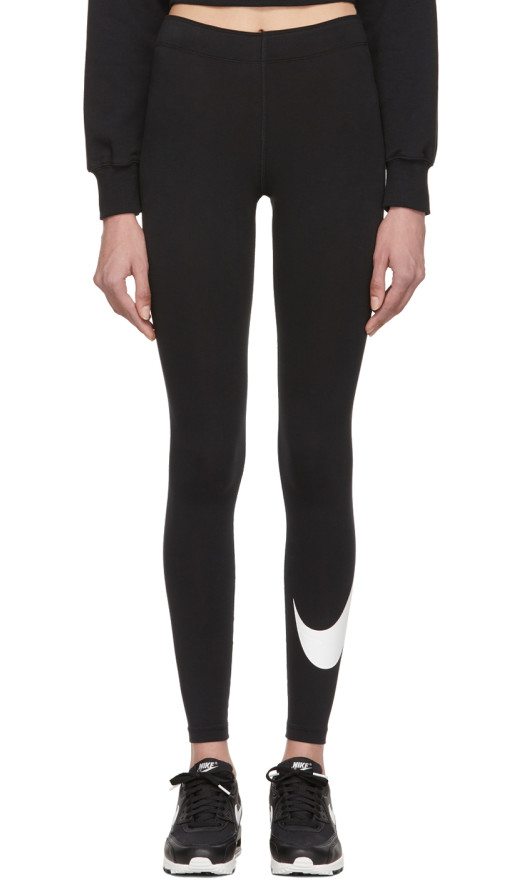 Nike - Black Swoosh Sportswear Leg A See Leggings