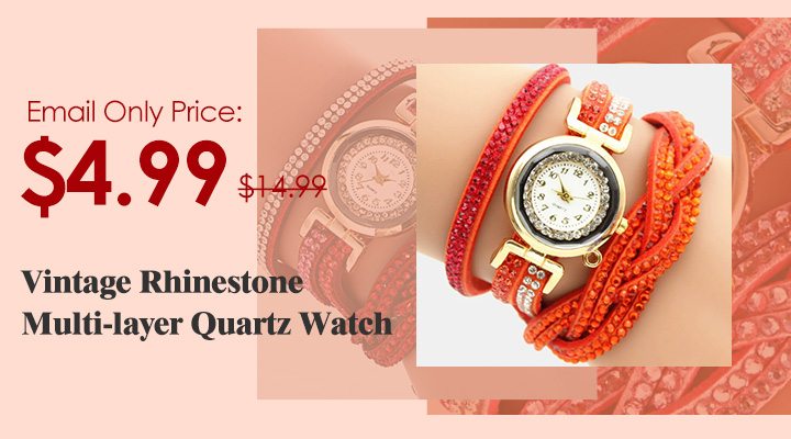 Vintage Rhinestone Multi-layer Quartz Watch