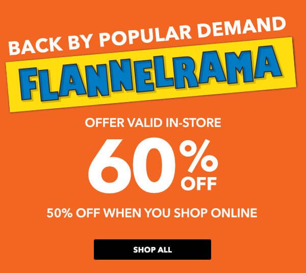 Image of FLANNELRAMA Back by popular demand! Save up to 60%. 50% off online.