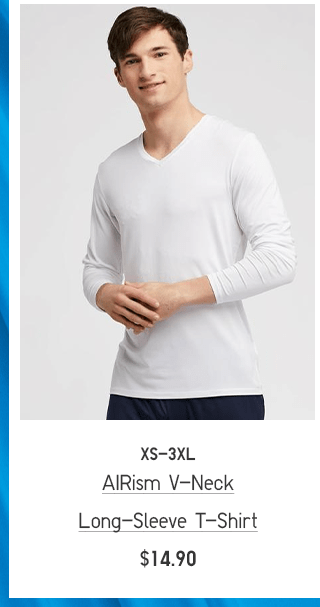 AIRISM V-NECK LONG-SLEEVE T-SHIRT $14.90