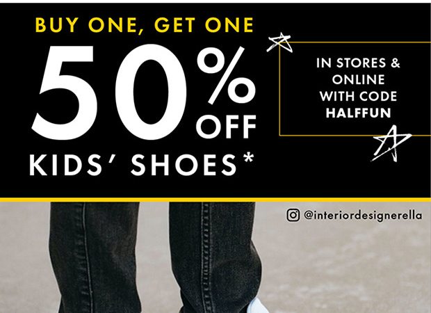 BOGO 50% off kids' shoes! 🎉 - DSW Email 