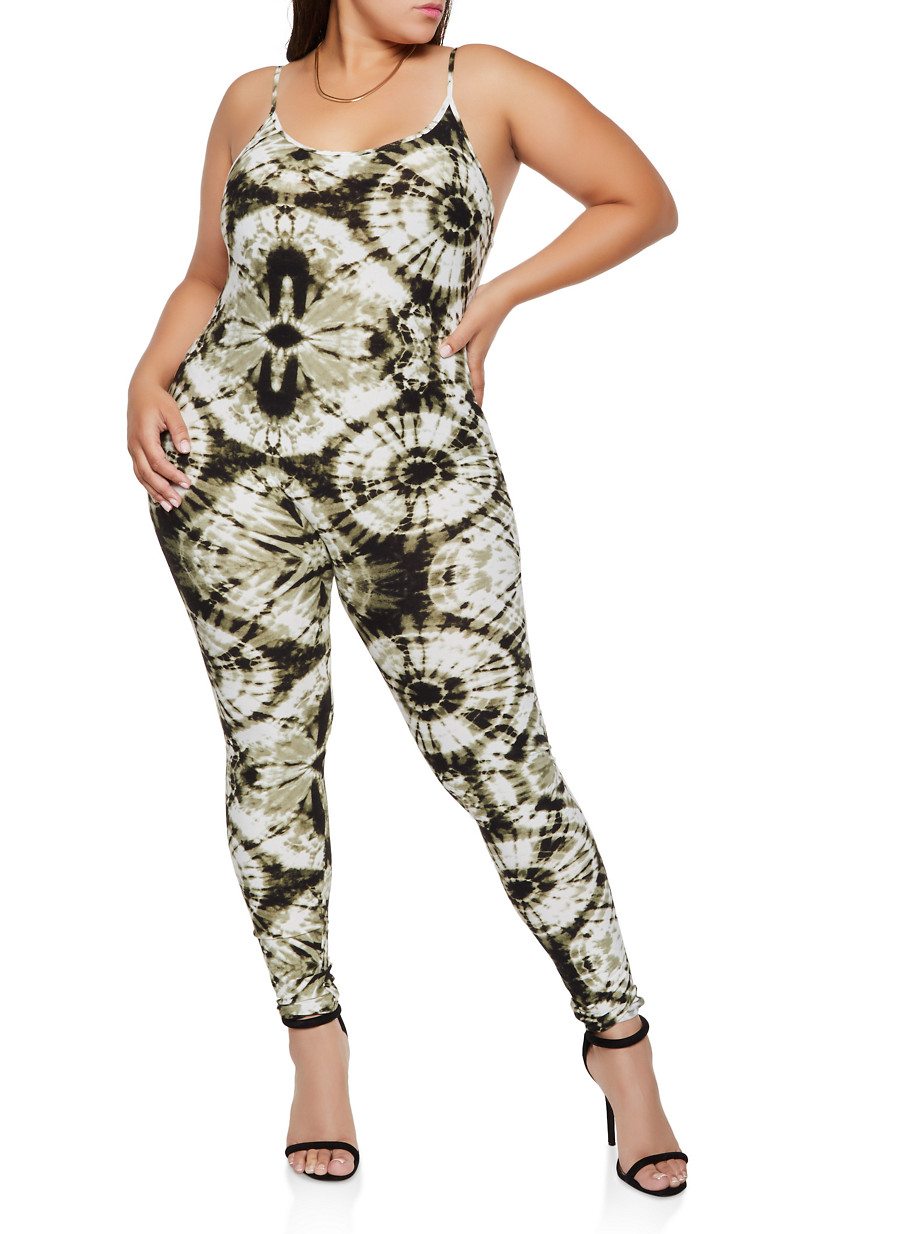 Plus Size Tie Dye Catsuit