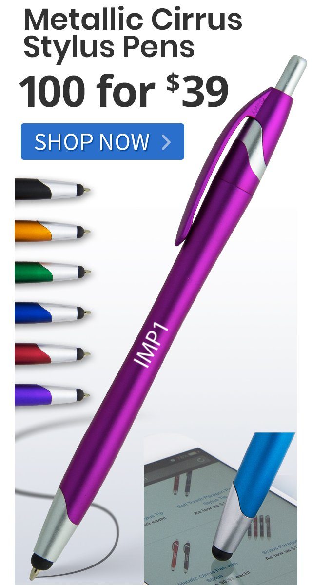 100 Metallic Cirrus Stylus Pens for only $39!