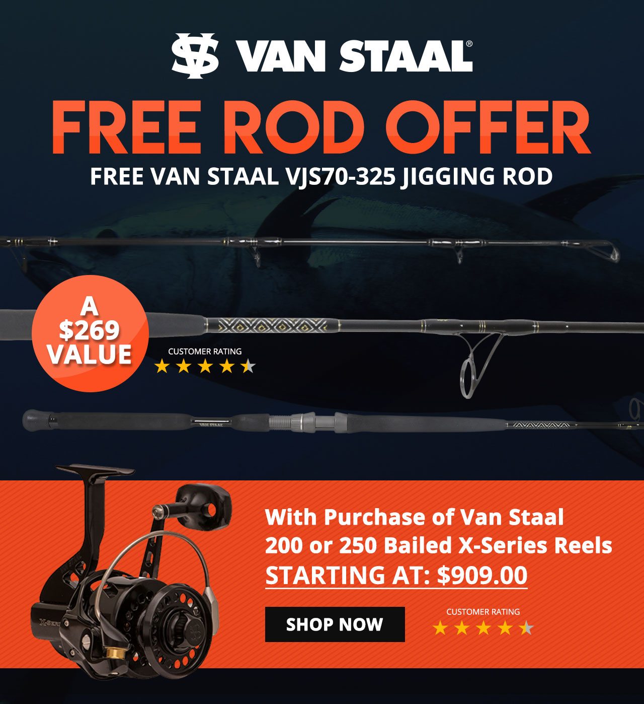 Flash Sale Free Van Staal Vjs70 325 Jigging Rod W Purchase Of Select Vs X Series Reels Tackledirect Email Archive