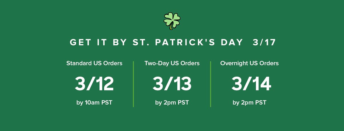 Get it in time for St. Patrick's Day 