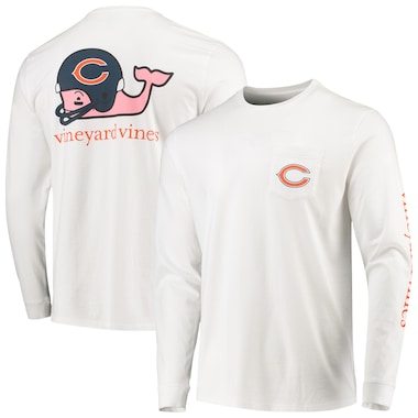 Chicago Bears Vineyard Vines Whale Helmet Long Sleeve T-Shirt - White