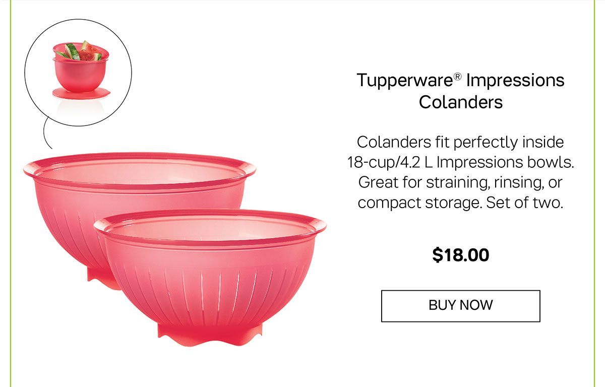 Tupperware Impressions Colanders