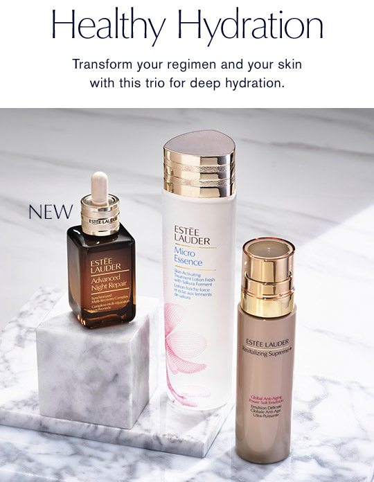 Healthy Hydration | Transform your regimen and your skin with this trio for deep hydration.