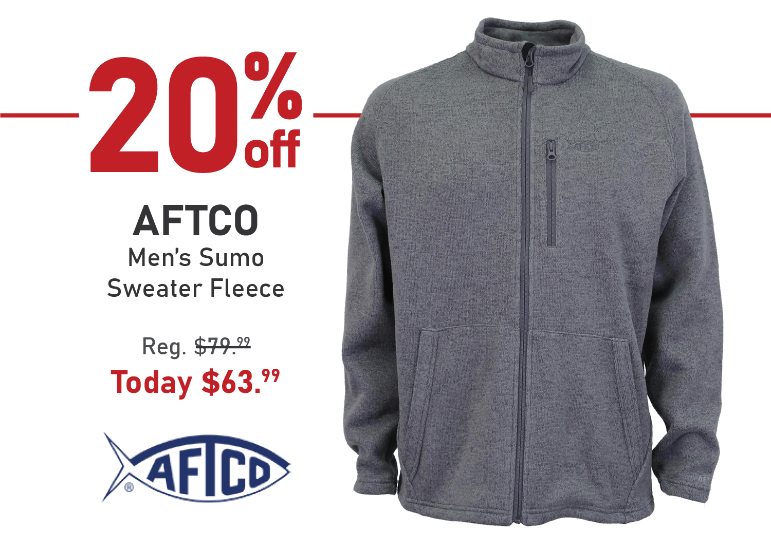 Save 20% on the AFTCO Men's Sumo Sweater Fleece