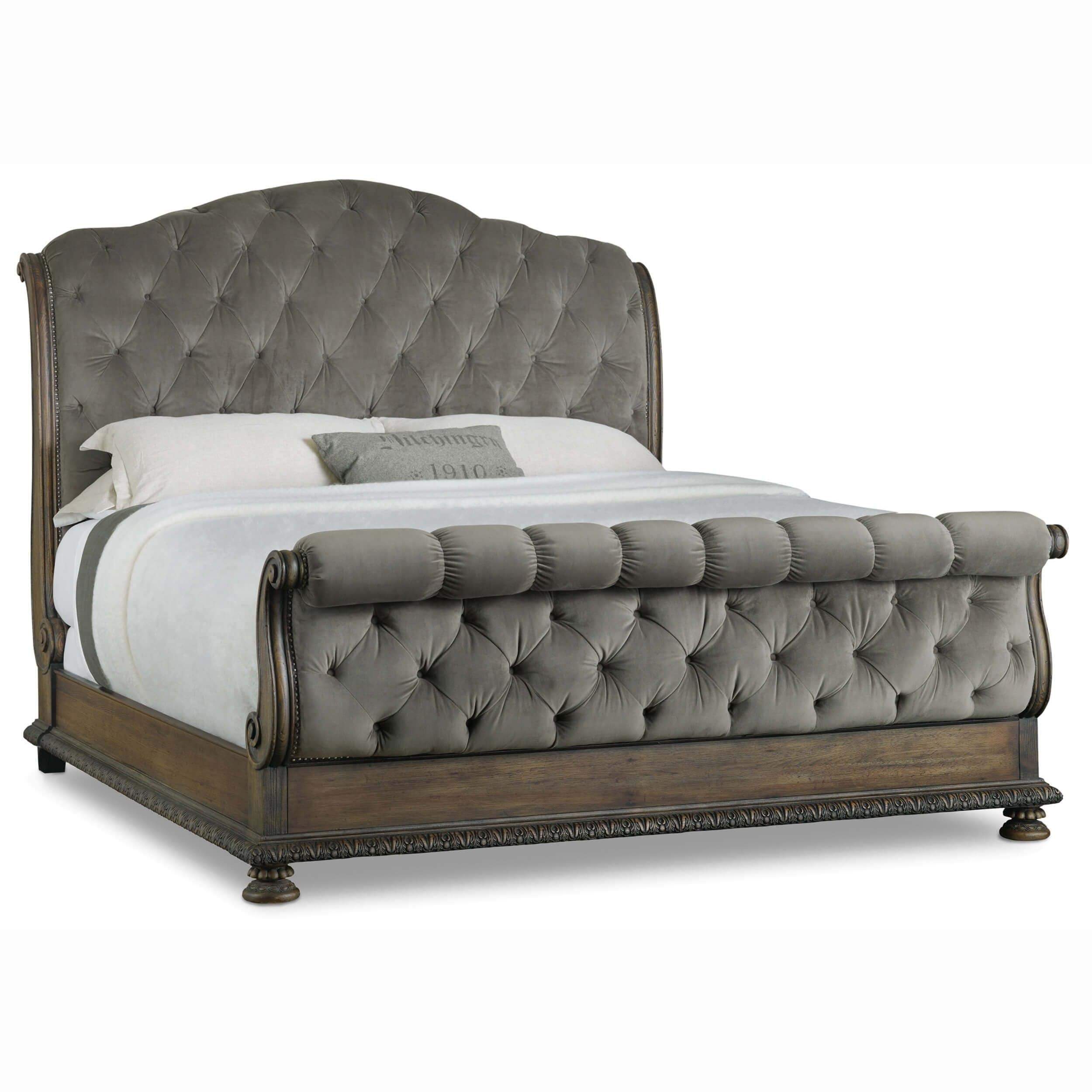 Image of Rhapsody Tufted King Bed, Grey