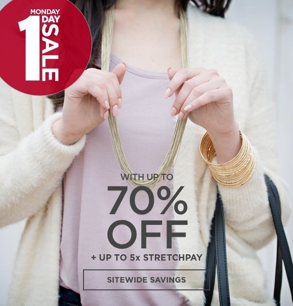 Up to 70% off + 5x StretchPay