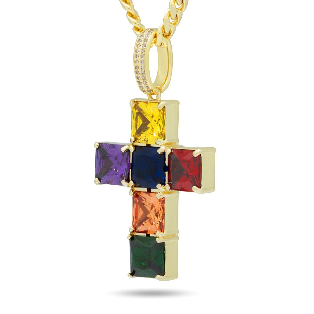Image of Spectrum Cross Necklace