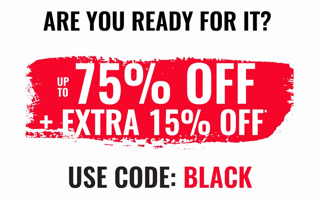 up to 75% off + extra 15% off coupon
