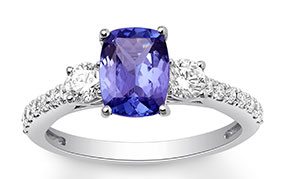 Tanzanite 3-Stone Engagement Ring