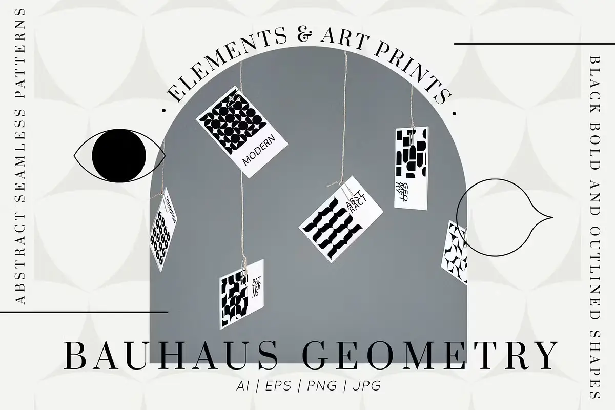 BAUHAUS GEOMETRY SEAMLESS PATTERNS