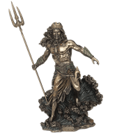 Bronze Poseidon with Trident Statue