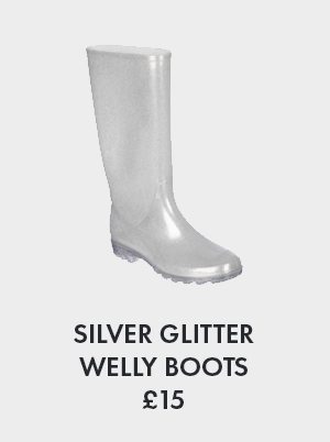 Silver Glitter Welly Boots