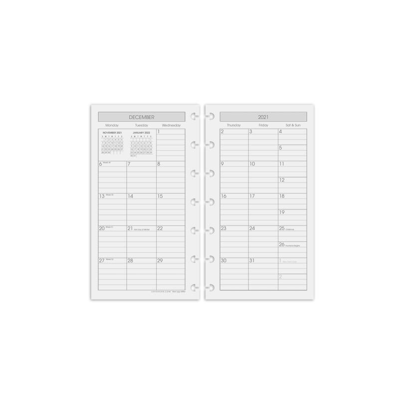 Circa® Special Request Weekly Dated Agenda Refill (Horizontal)
