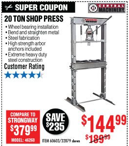 View View H-Frame Industrial Heavy Duty Floor Shop Press