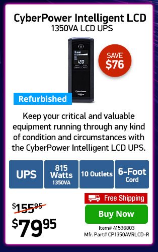 CyberPower CP1350AVRLCD 815W/1350VA UPS Refurb | 41536803 | Shop Now