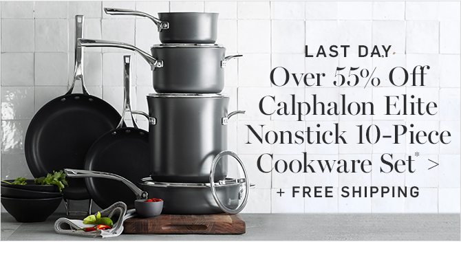 Over 55% Off Calphalon Elite Nonstick 10-Piece Cookware Set* + FREE SHIPPING