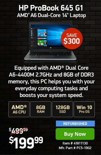 HPI 8GB DDR3 Dual-Core <span style='color:#cc0000;'>Pro</span> Laptop | 41811130 | Shop Now
