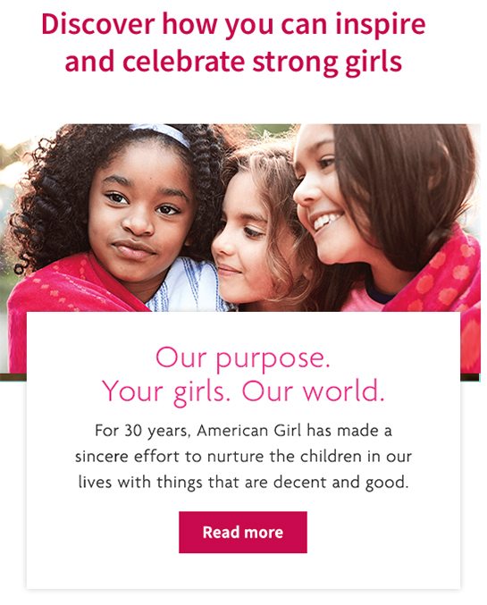 Our purpose. Your girls. Our world. - Read more