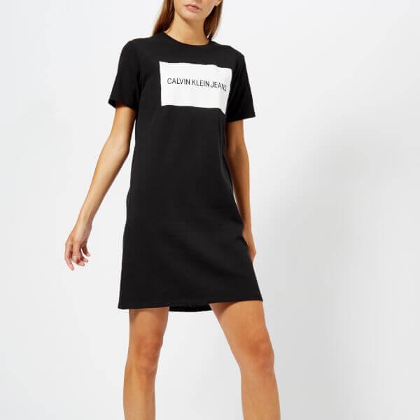 Calvin Klein Jeans Women's Institutional Box Logo T-Shirt Dress